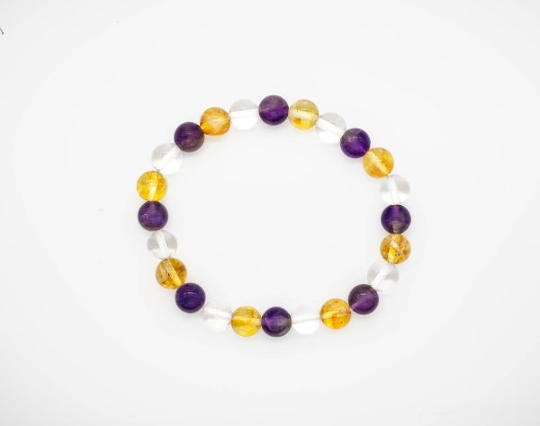 Amethyst & Citrine Clear Quartz Bracelet